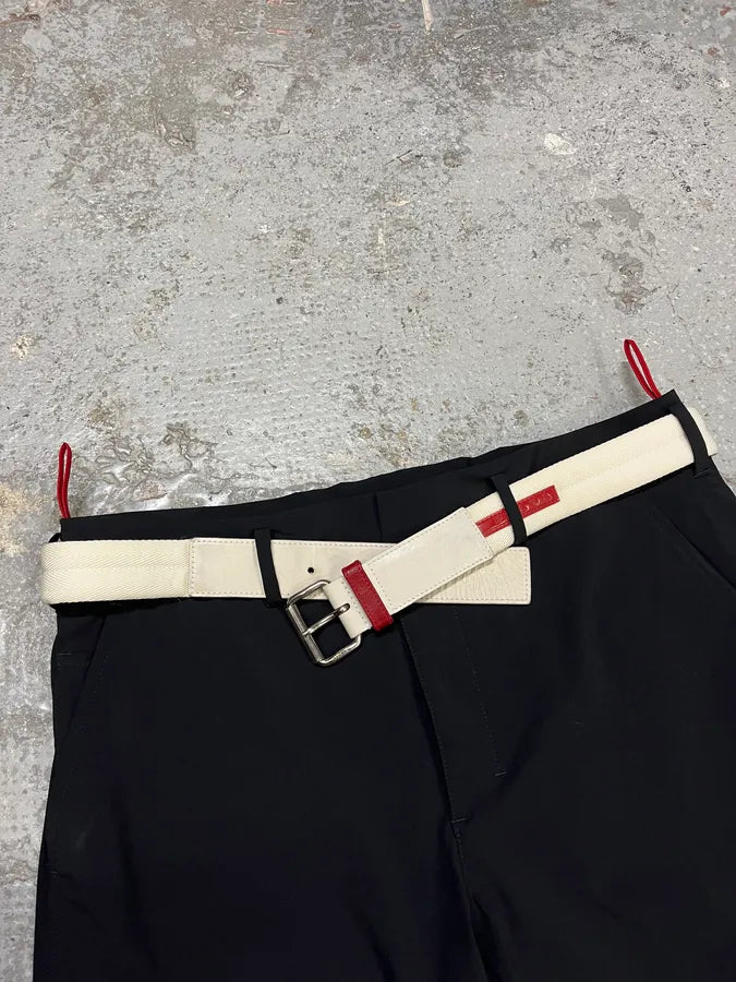 2000s Prada Luna Rossa White Canva Belt (OS) lIdFfPH 0