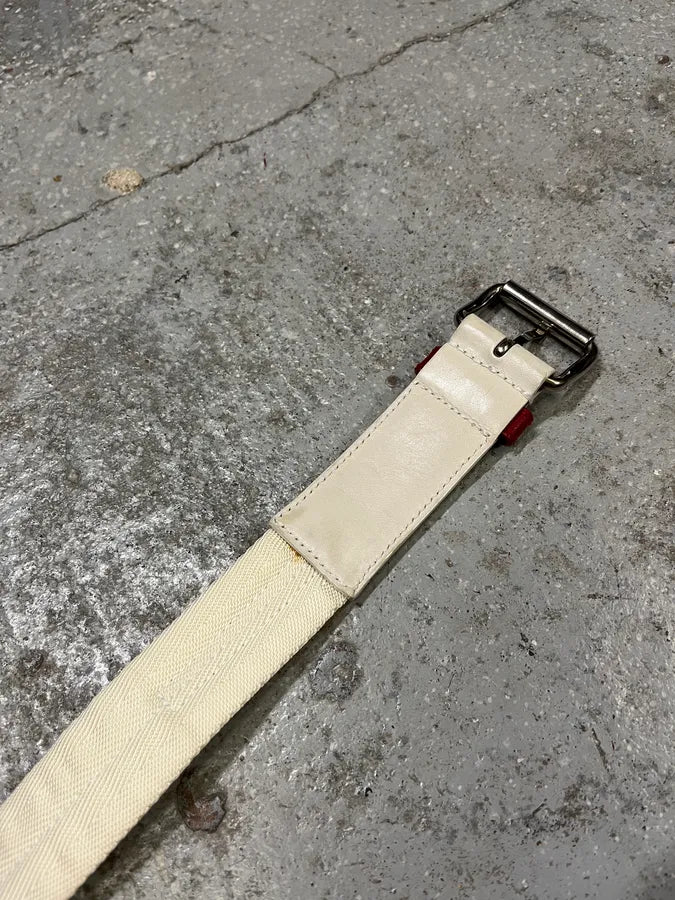 2000s Prada Luna Rossa White Canva Belt (OS) lIdFfPH 6