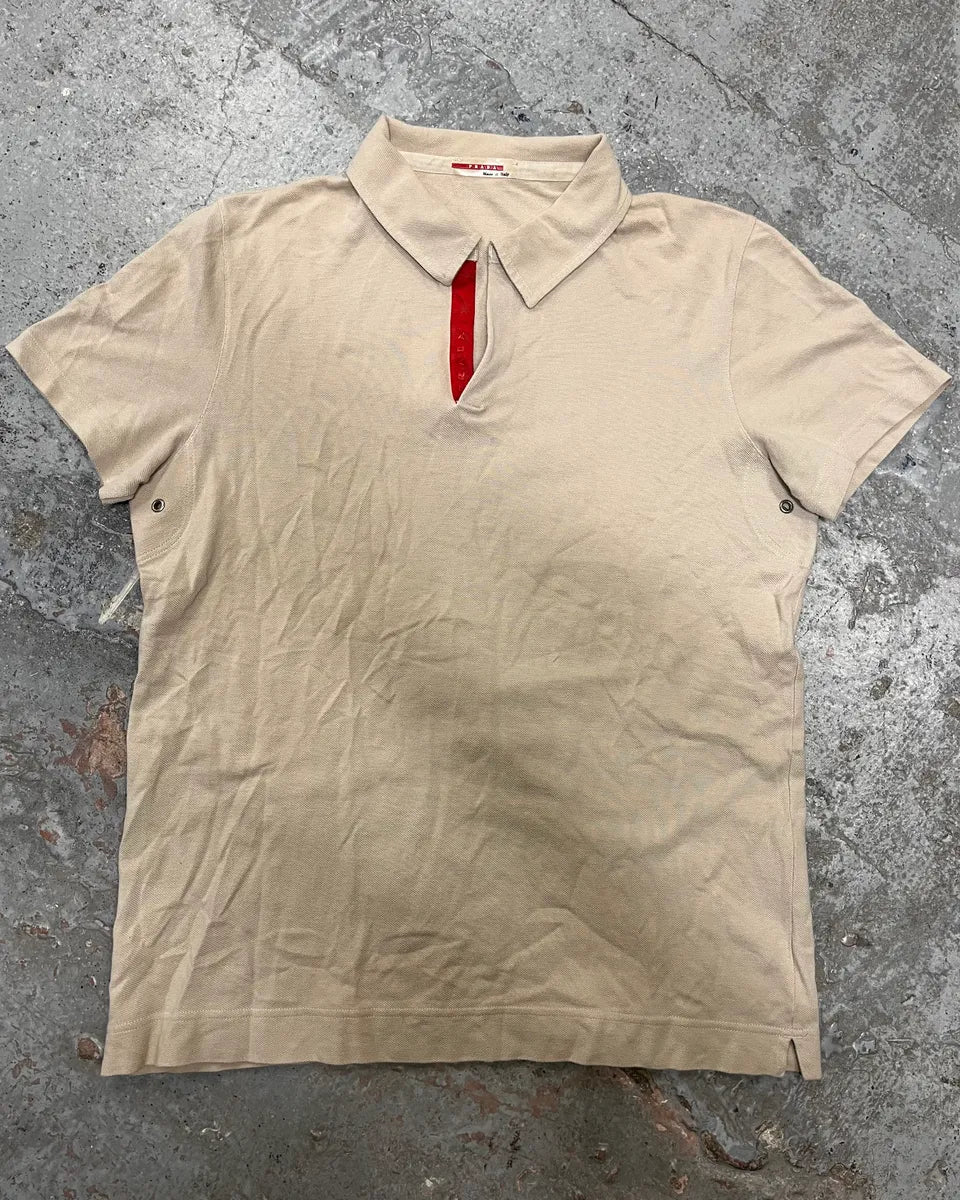 2000s Prada Luna Rossa Beige Polo maWUtKr 0