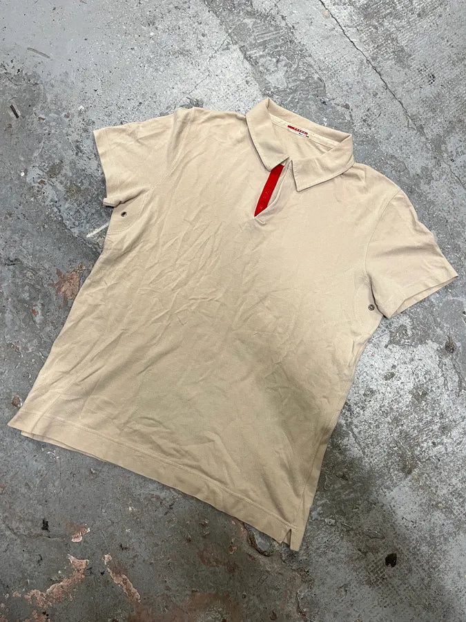 2000s Prada Luna Rossa Beige Polo maWUtKr 3
