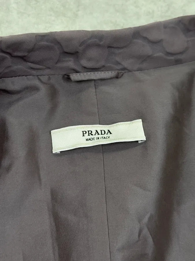 2000s Prada Mauve Circles Long Belted Coat  TwyCIDK 11