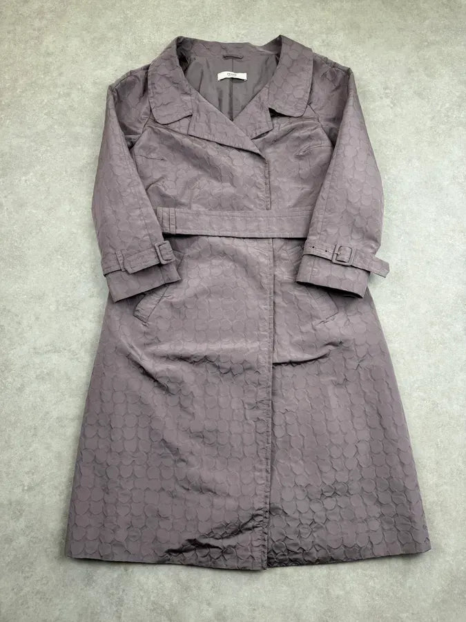2000s Prada Mauve Circles Long Belted Coat  TwyCIDK 2
