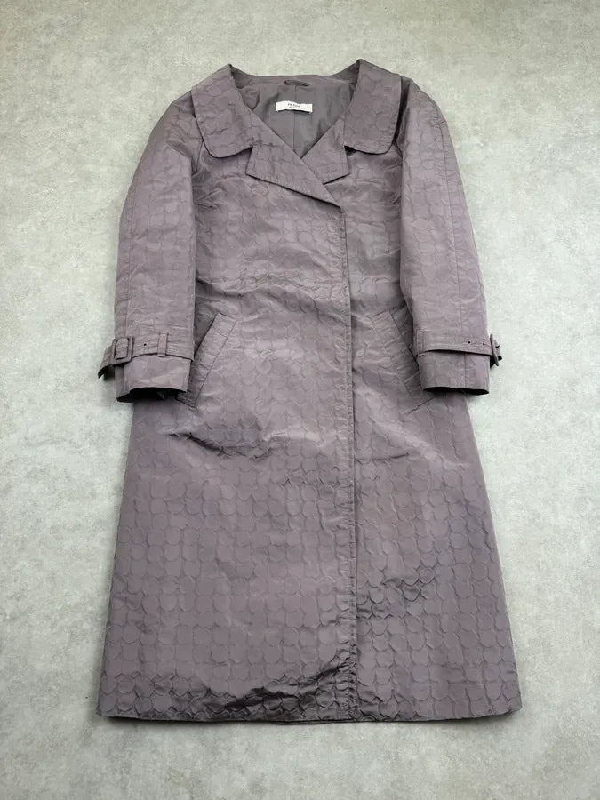 2000s Prada Mauve Circles Long Belted Coat  TwyCIDK 3