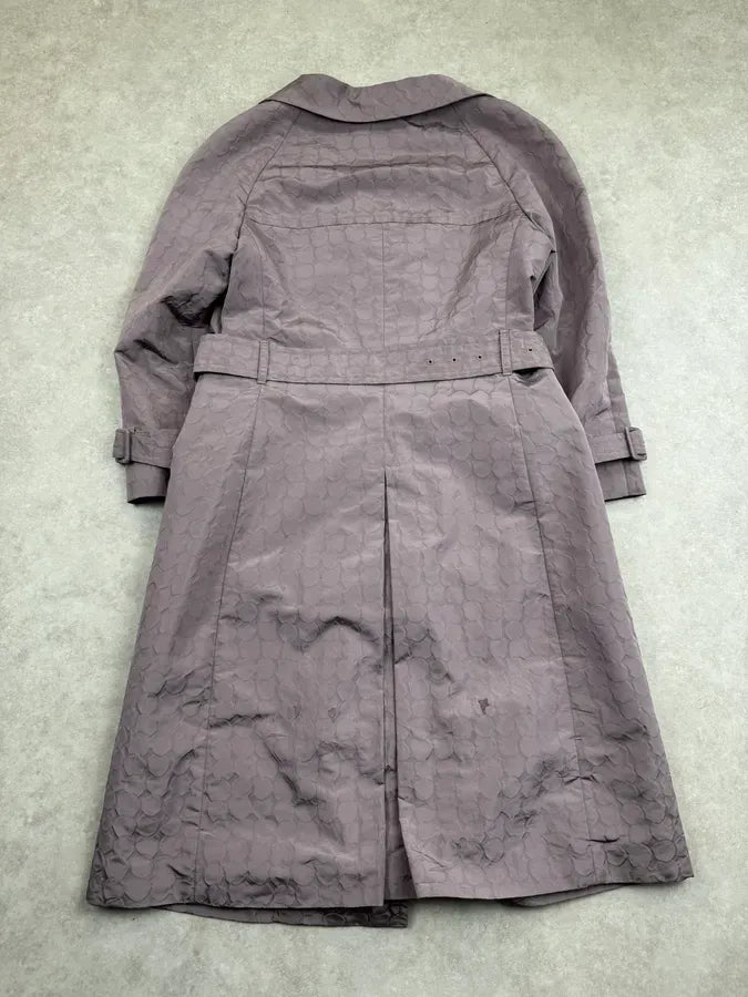 2000s Prada Mauve Circles Long Belted Coat  TwyCIDK 5