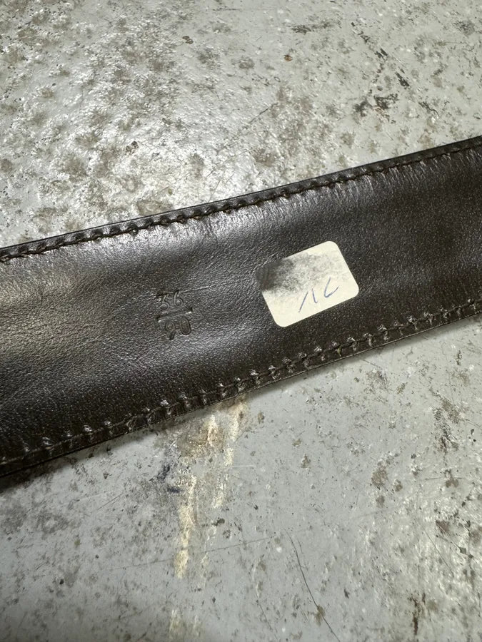 2000s Prada Military Grey Wool Leather Buckle Belt HxHygoU 8