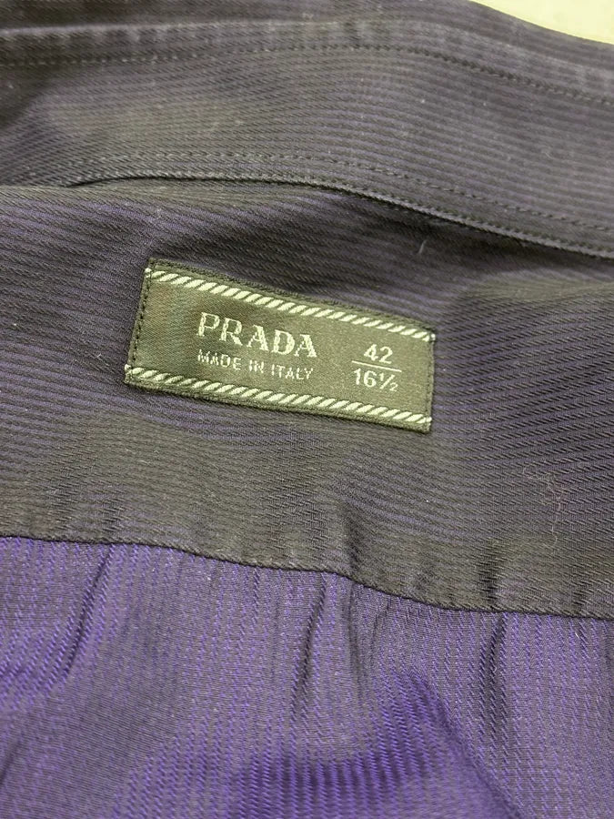 2000s Prada Minimalist Navy Shirt lkKQhLS 7