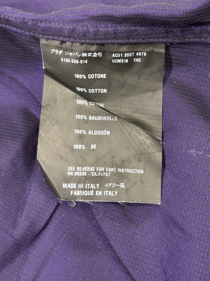 2000s Prada Minimalist Navy Shirt lkKQhLS 8