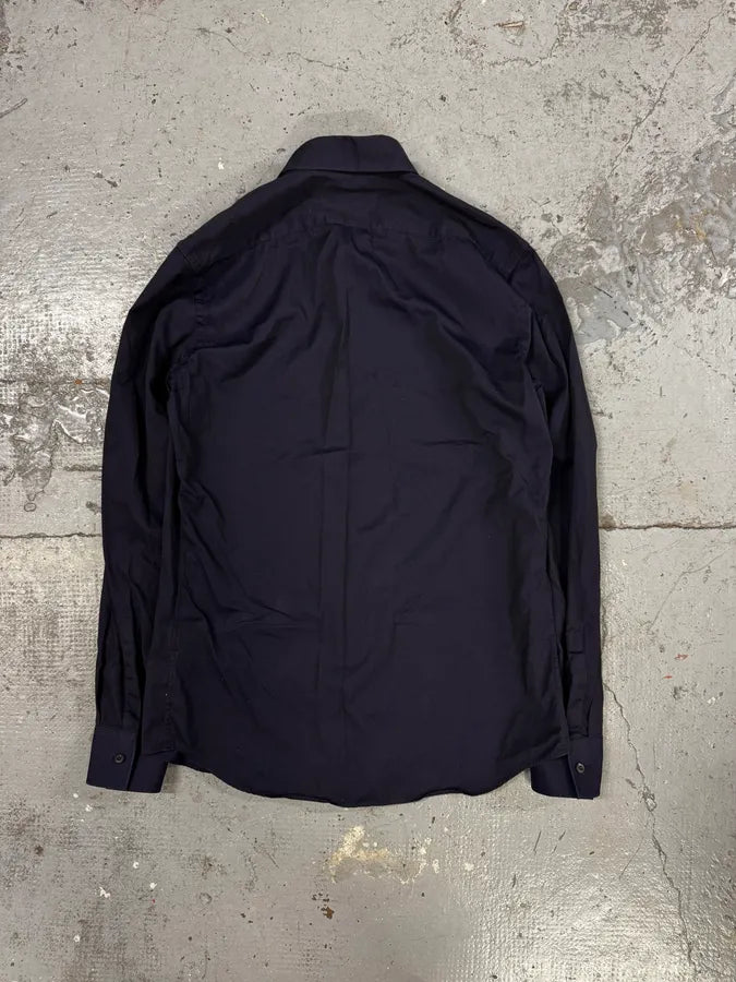 2000s Prada Minimalist Navy Shirt lkKQhLS 3