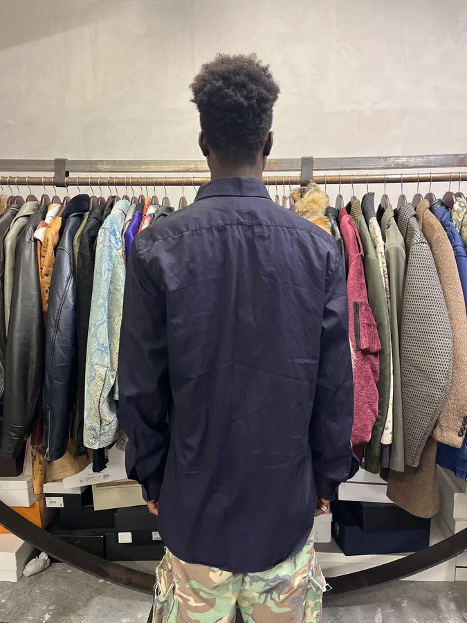 2000s Prada Minimalist Navy Shirt lkKQhLS 4