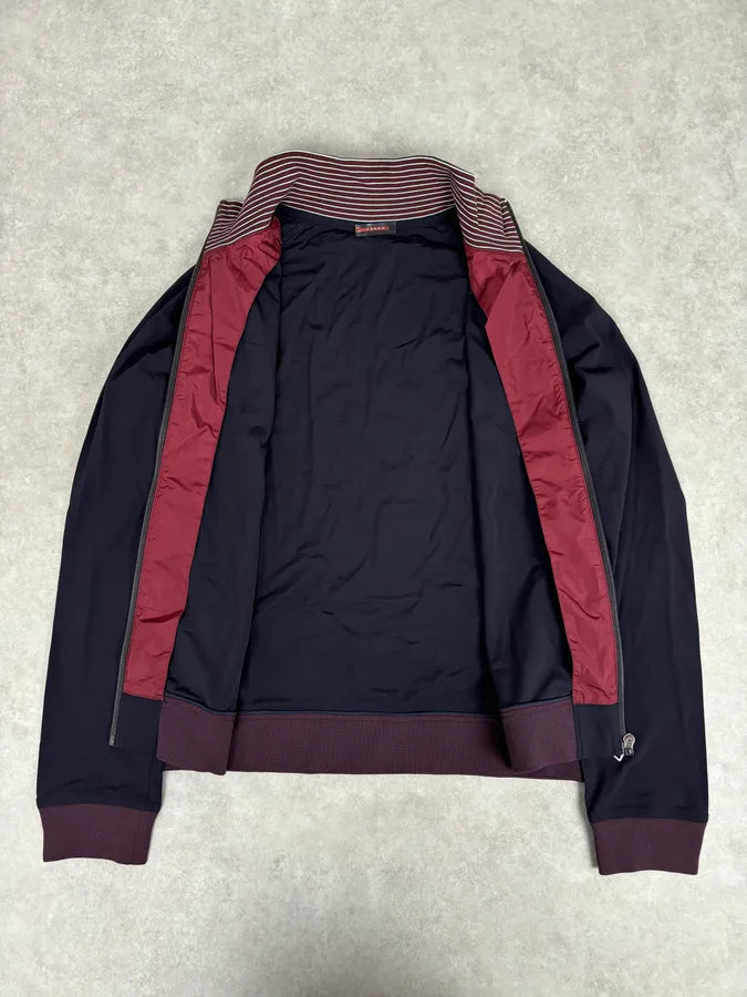 2000s Prada Navy & Bordeaux Windbreaker Zip-up Jacket hxVxlgM 6