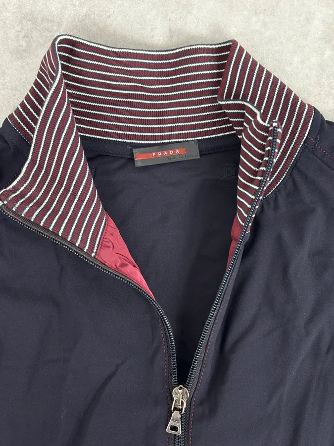 2000s Prada Navy & Bordeaux Windbreaker Zip-up Jacket hxVxlgM 7