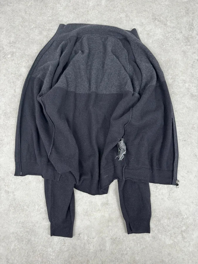 2000s Prada Navy & Grey Cashmere Zip-Up Sweater KKDvRPv 7