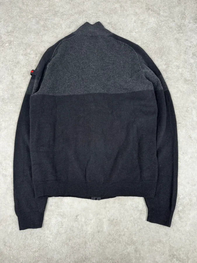 2000s Prada Navy & Grey Cashmere Zip-Up Sweater KKDvRPv 3