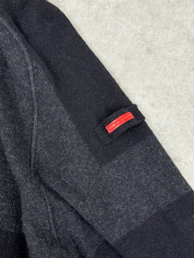 2000s Prada Navy & Grey Cashmere Zip-Up Sweater KKDvRPv 8