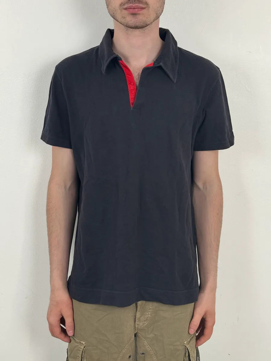 2000s Prada Navy & Red Minimalist Polo tCsMhhZ 0