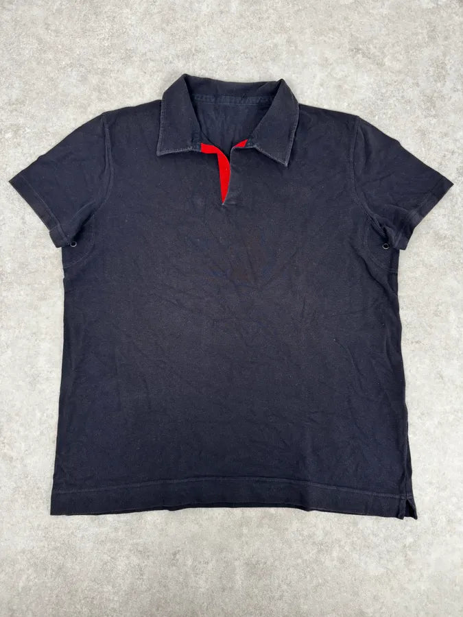 2000s Prada Navy & Red Minimalist Polo tCsMhhZ 2