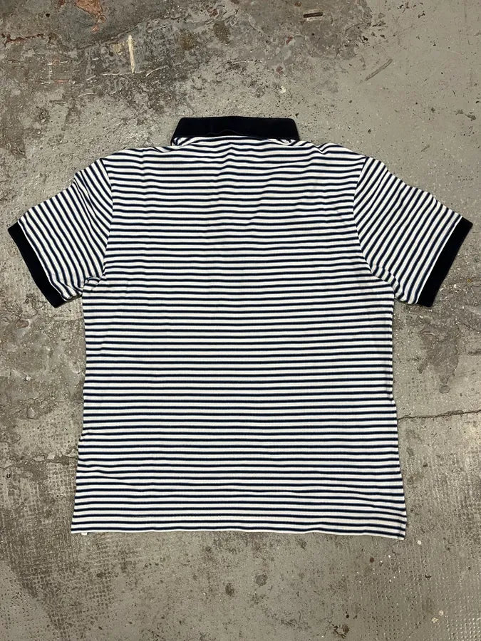 2000s Prada Navy & White Linea Rossa Striped Polo Shirt xrFLlCB 3