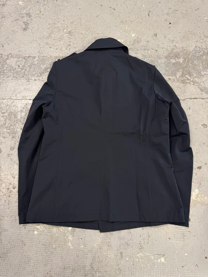 2000s Prada Navy Asymmetrical Naval Buttoned Rain Jacket bIBKMoE 3