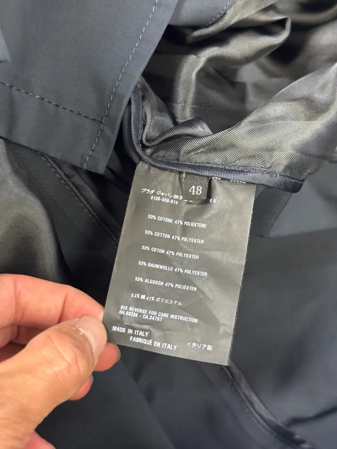 2000s Prada Navy Asymmetrical Naval Buttoned Rain Jacket bIBKMoE 5