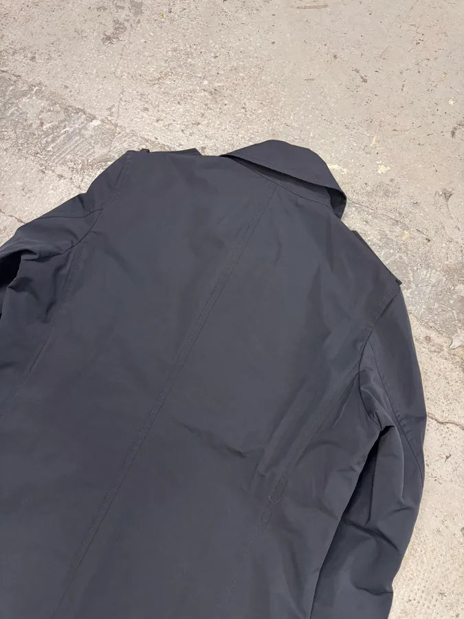 2000s Prada Navy Asymmetrical Naval Buttoned Rain Jacket bIBKMoE 8