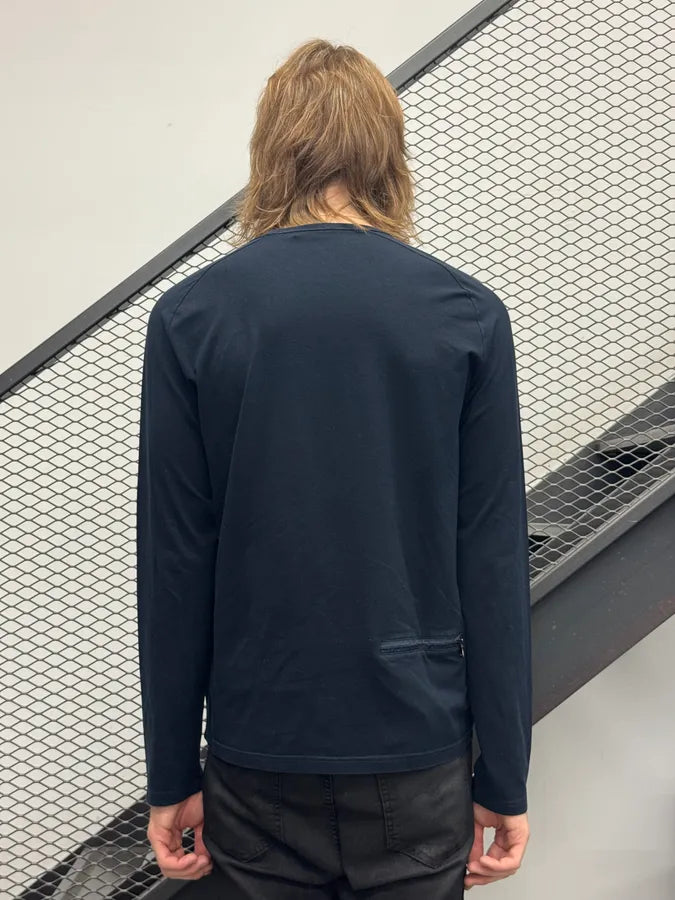 SS1999 Prada Navy Back Pocket Linea Rossa Longsleeve fJiXYHB 2