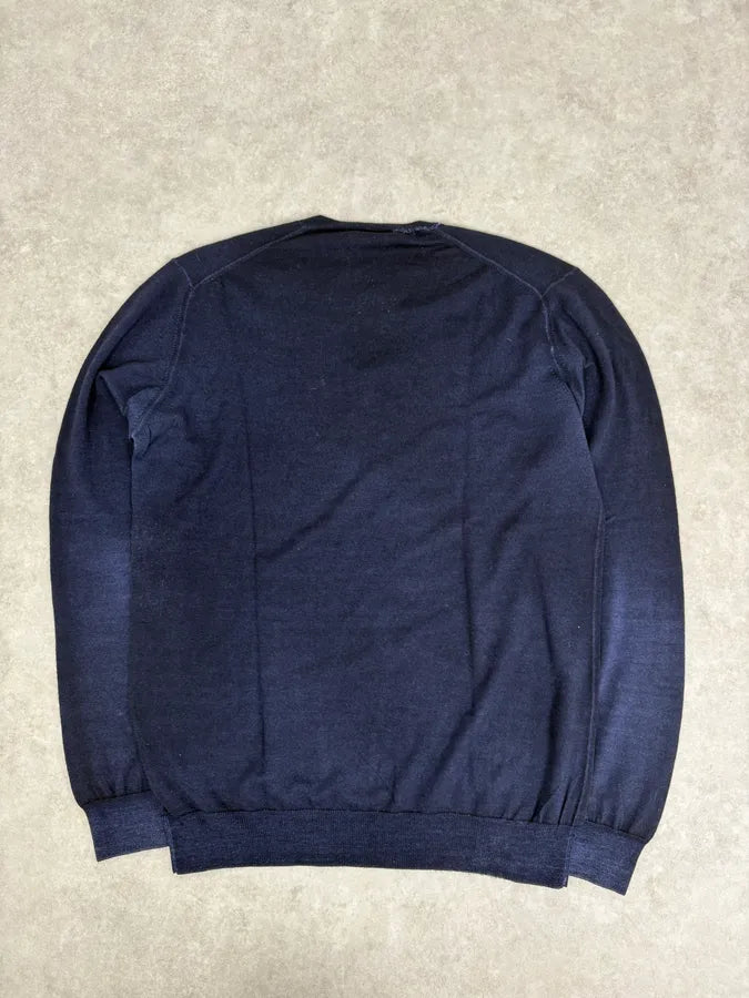 2000s Prada Navy Blue V Neck Sweater cxVVfxD 4