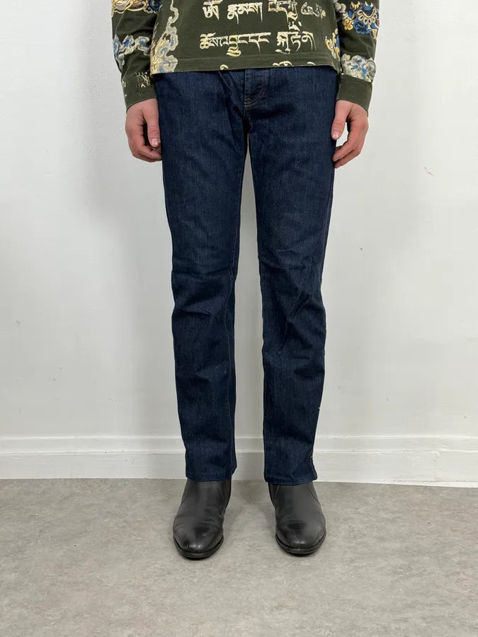 2000s Prada Navy Brut Denim Jeans cSlAUvr 1