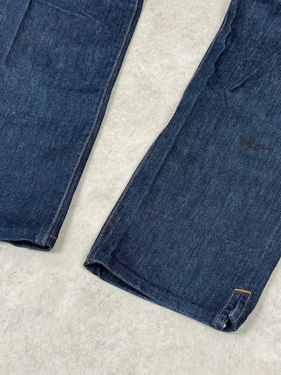 2000s Prada Navy Brut Denim Jeans cSlAUvr 10