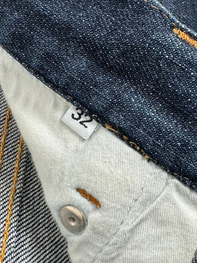 2000s Prada Navy Brut Denim Jeans cSlAUvr 11