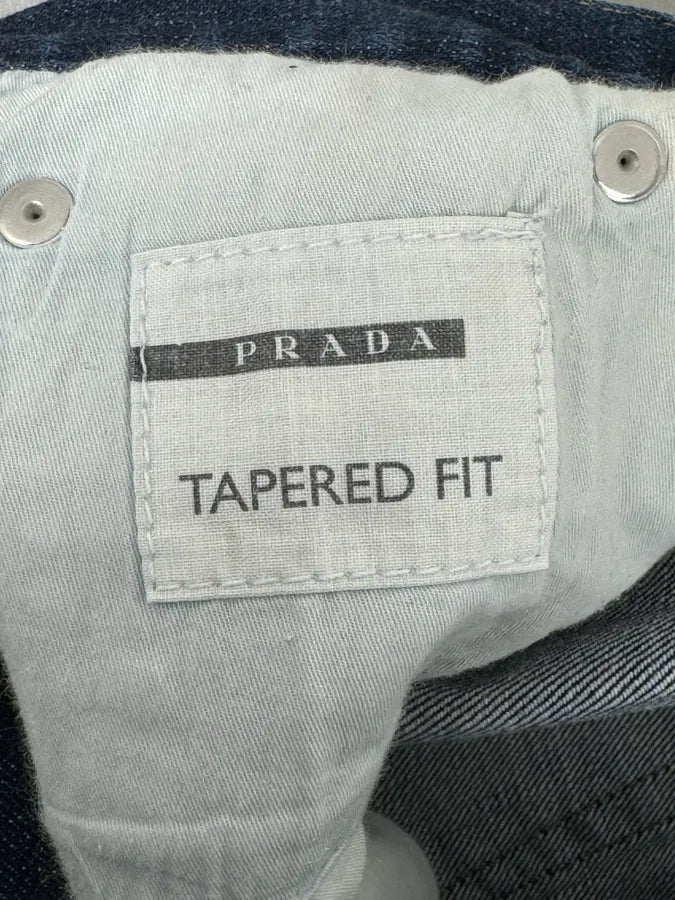 2000s Prada Navy Brut Denim Jeans cSlAUvr 12
