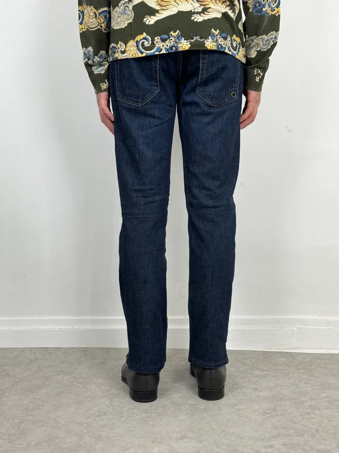 2000s Prada Navy Brut Denim Jeans cSlAUvr 3