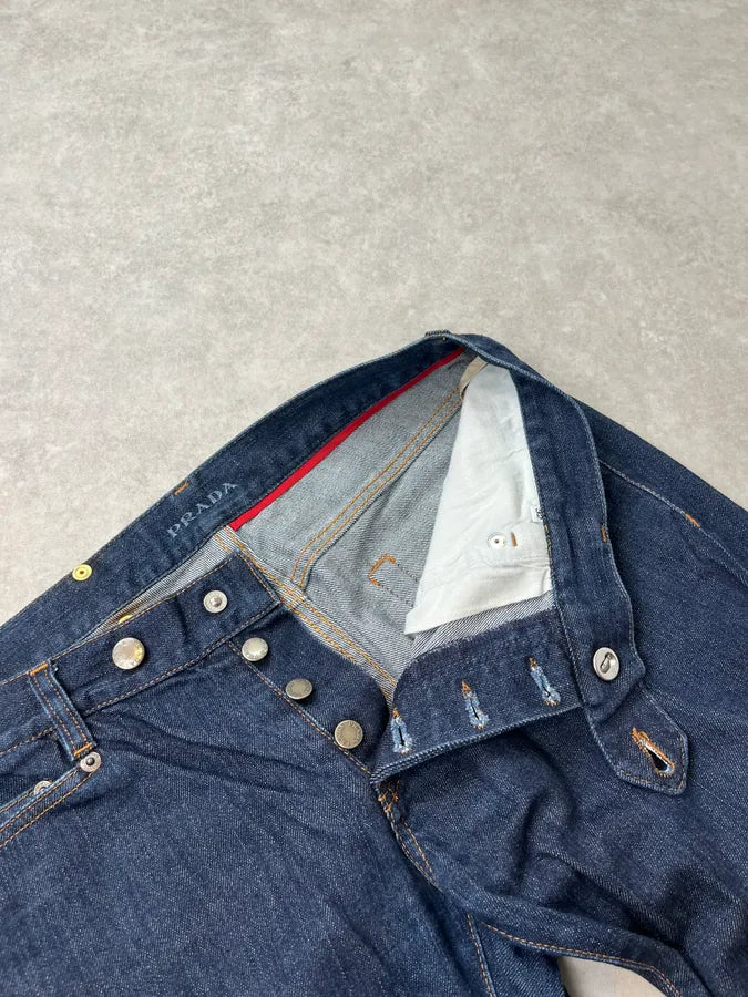 2000s Prada Navy Brut Denim Jeans mcJFJYj 10