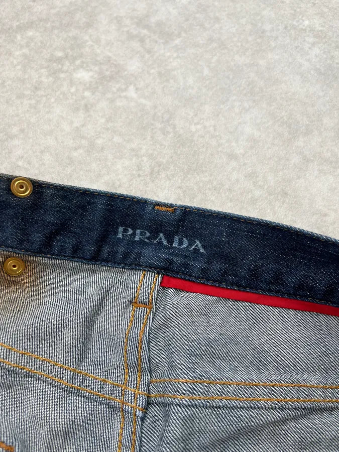 2000s Prada Navy Brut Denim Jeans mcJFJYj 11