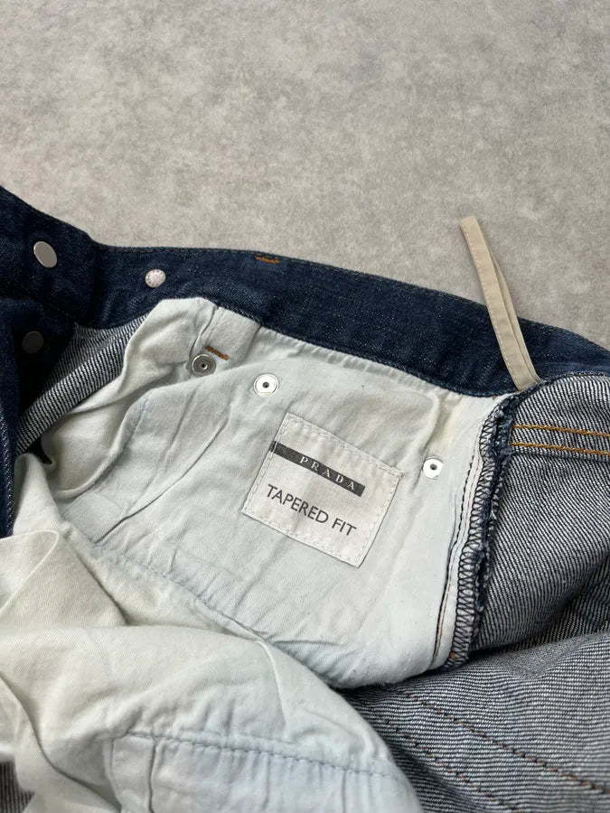 2000s Prada Navy Brut Denim Jeans mcJFJYj 13