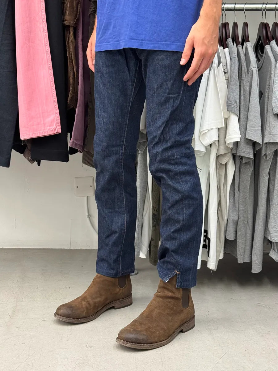 2000s Prada Navy Brut Denim Jeans mcJFJYj 2