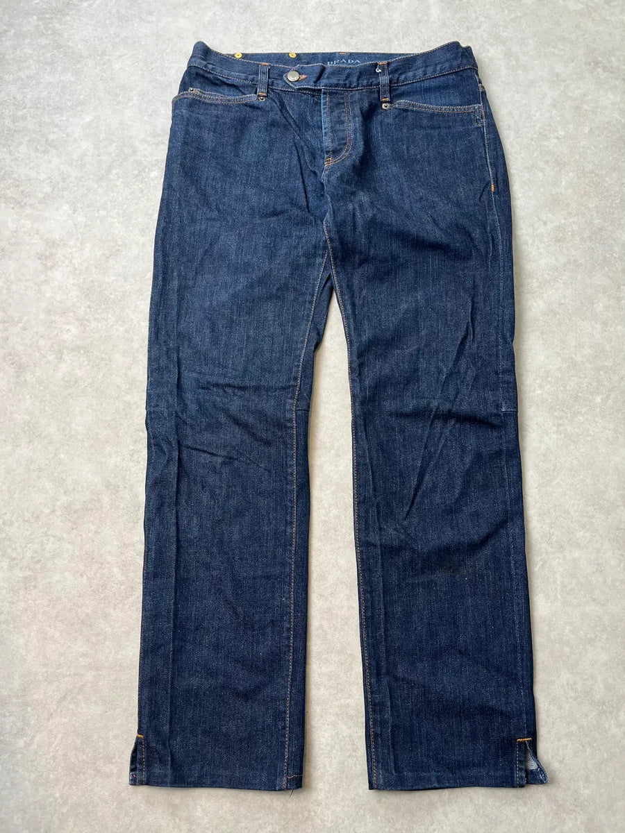 2000s Prada Navy Brut Denim Jeans mcJFJYj 4