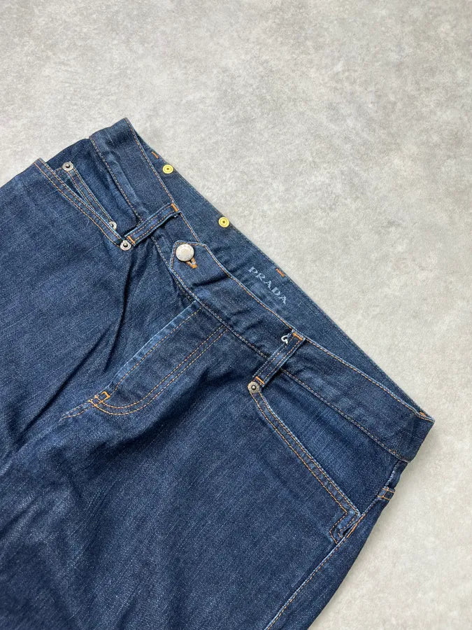 2000s Prada Navy Brut Denim Jeans mcJFJYj 5
