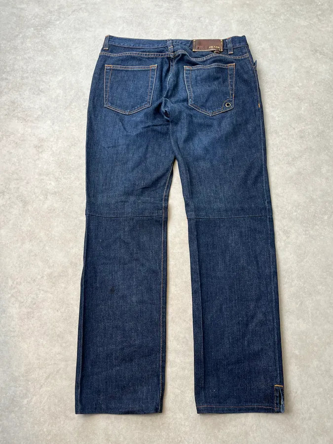 2000s Prada Navy Brut Denim Jeans mcJFJYj 7