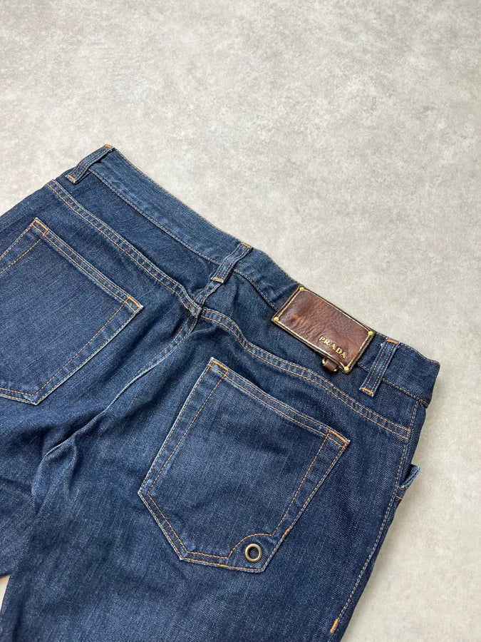 2000s Prada Navy Brut Denim Jeans mcJFJYj 8