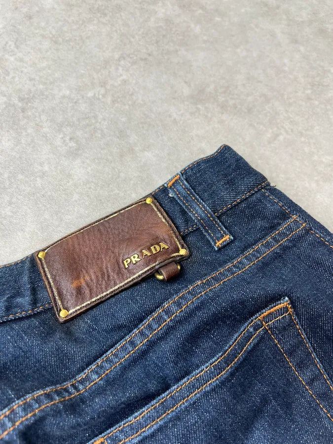 2000s Prada Navy Brut Denim Jeans mcJFJYj 9