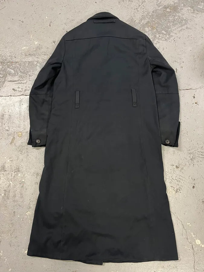 2000s Prada Navy Buttoned Long Trench Coat jXFeMBb 1
