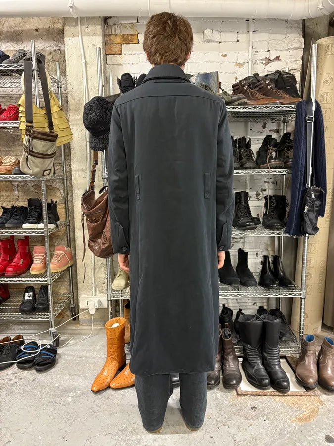 2000s Prada Navy Buttoned Long Trench Coat jXFeMBb 3