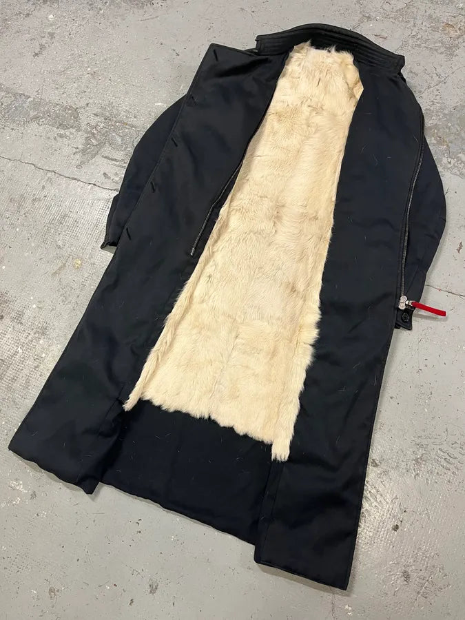 2000s Prada Navy Buttoned Long Trench Coat jXFeMBb 5