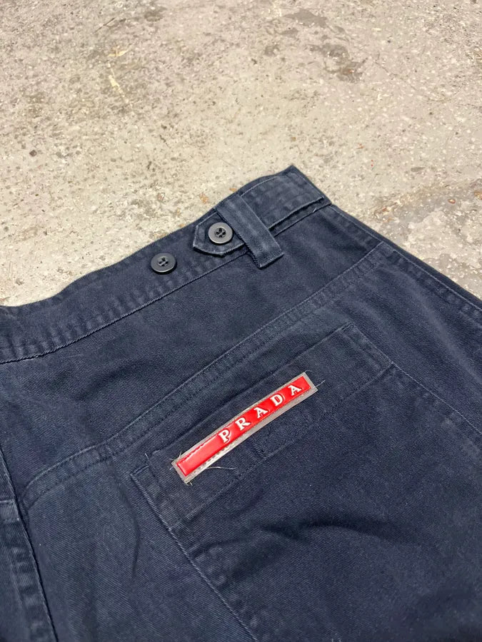 2000s Prada Navy Cargo Linea Rossa Shorts ITrBduS 6