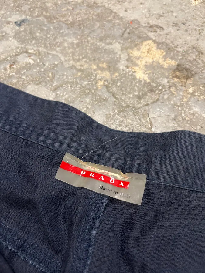 2000s Prada Navy Cargo Linea Rossa Shorts ITrBduS 7