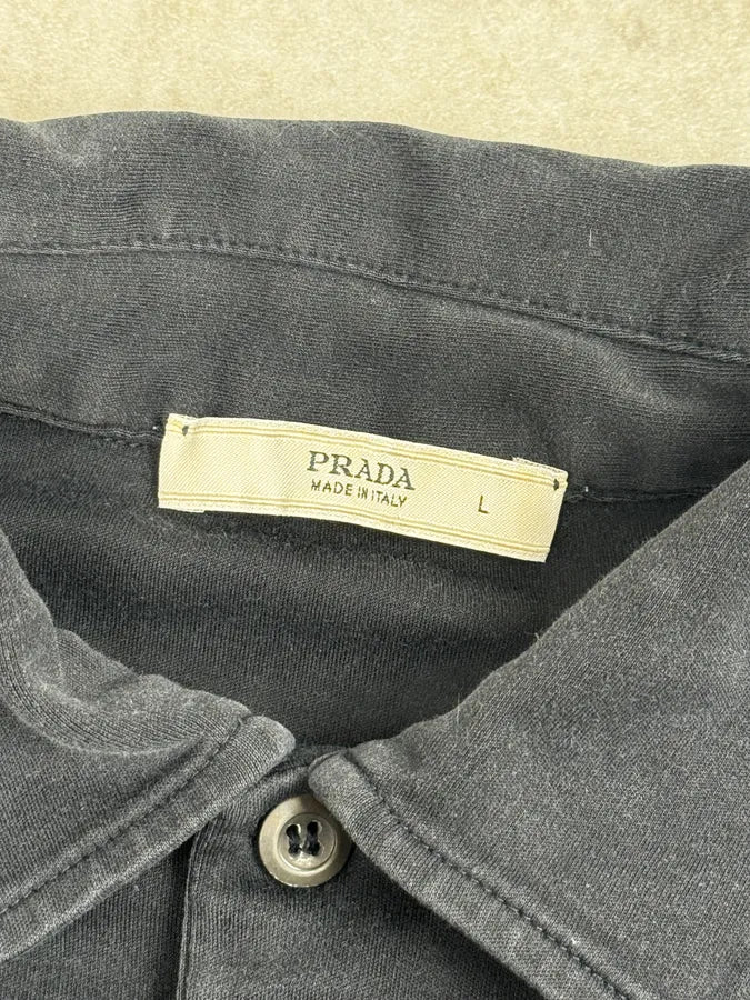 2000s Prada Navy Classic Longsleeve Polo hBnEkfY 7