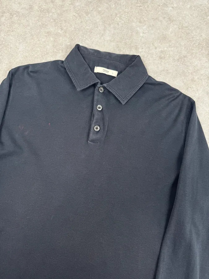 2000s Prada Navy Classic Longsleeve Polo hBnEkfY 4