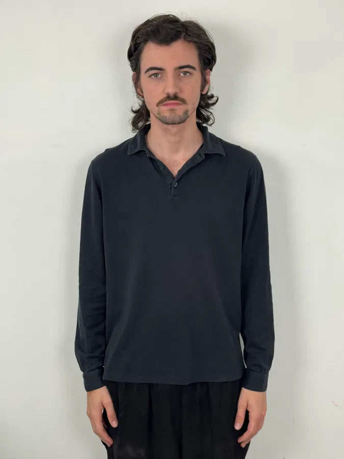2000s Prada Navy Classic Longsleeve Polo hBnEkfY 1