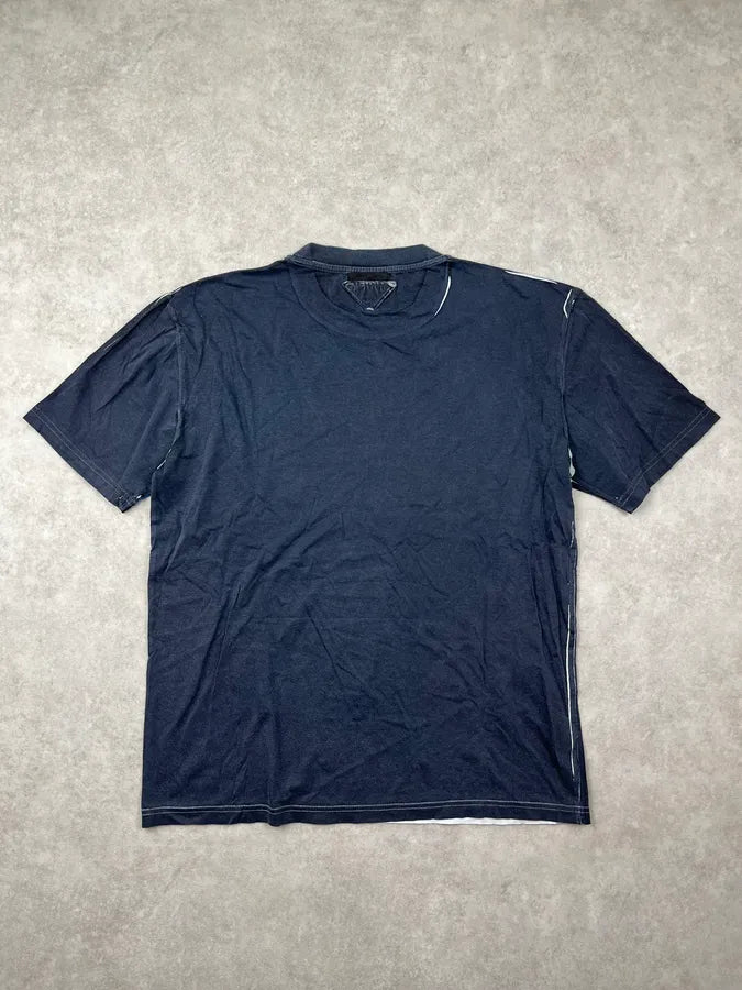 SS2013 Prada Navy Blue Mozaic Graphic T-Shirt hiyVBJi 3