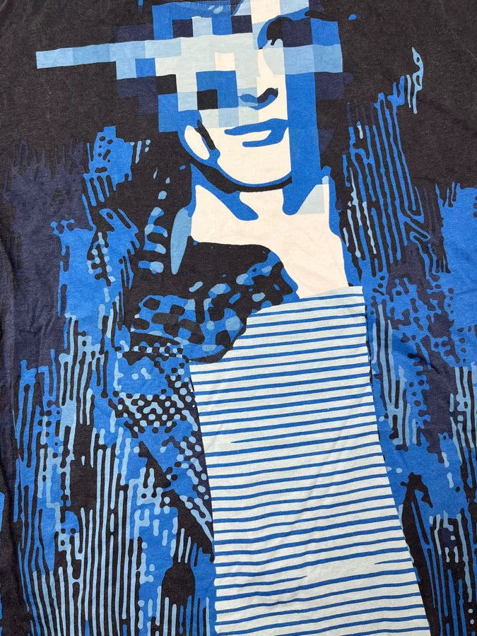 SS2013 Prada Navy Blue Mozaic Graphic T-Shirt hiyVBJi 6